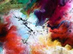 Abstract image of colors bleeding together