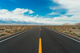 Desert road with a blue sky / photo by Meriç Dağlı
