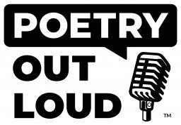 Poetry Out Loud logo with a microphone