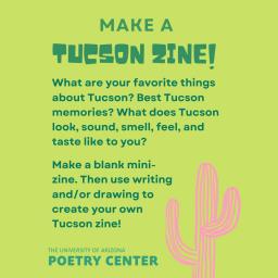Dark green text on a light green background, pink cactus